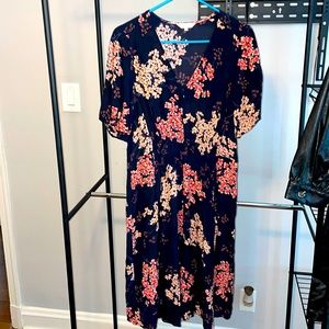 Navy blue floral dress